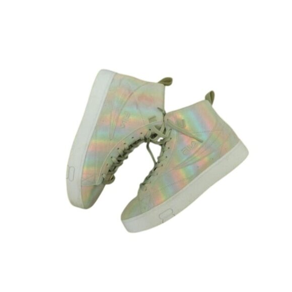 Fila Size 11 Shimmer Leather Hightop Low Platform Athletic Shoes - Picture 3 of 5